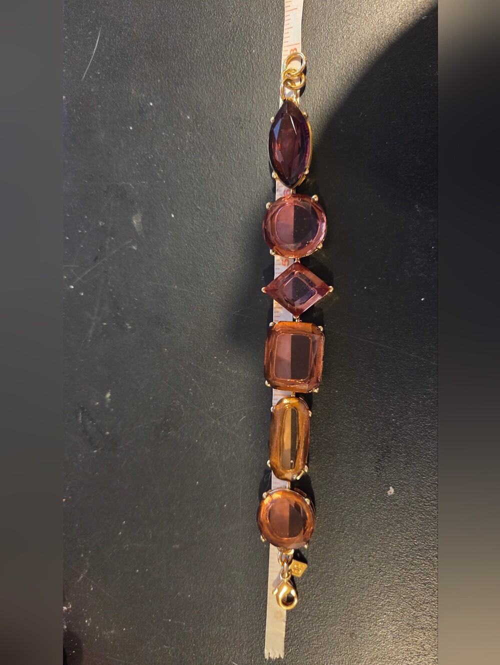 Banana Republic Gold-Tone Bracelet with Pink and Amber Stones - Picture 6 of 8
